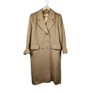 Vintage Fleurette 100% Camel Hair Tan Long Double Breasted Pea Coat Union Made